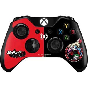 skinit decal gaming skin compatible with xbox one controller - officially licensed warner bros harley quinn puddin design