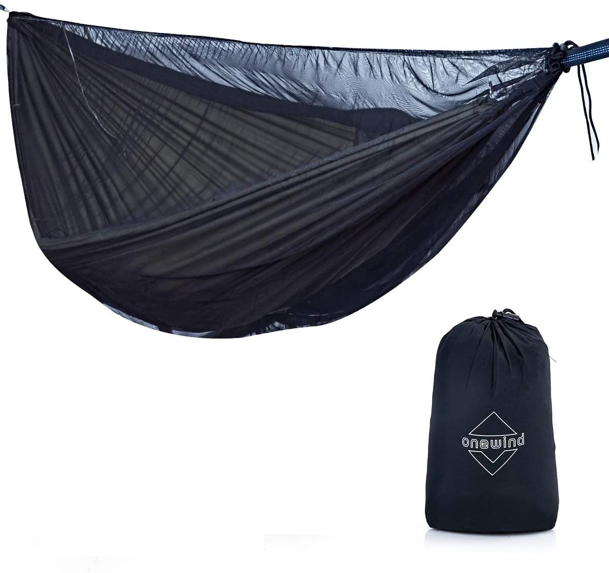 onewind Hammock Mosquito Single & Double Camping Hammocks Bugnet -360-Degree Protection Bottom Entry Security from Bugs, Mosquitoes, No See Ums, Spiders & Pesky Bugs -Lightweight Compact Easy Setup