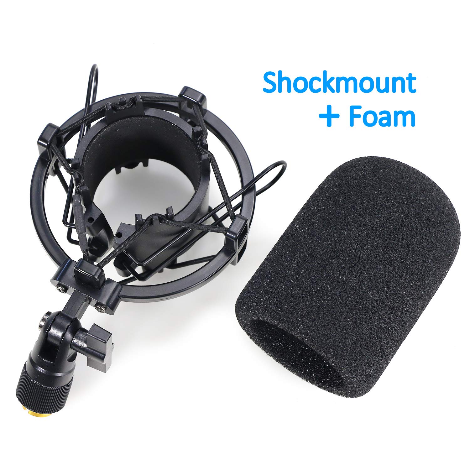 SUNMON AT2020 Shock Mount with Windscreen, Shock Mount Stand with Foam Pop Filter for Audio Technica AT2020 AT2035 AT4040 AT2020USB ATR2500x Condenser Micphone