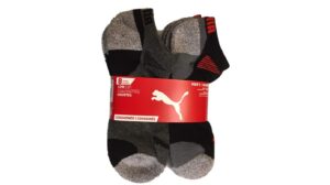 puma men's no show sport socks, moisture control, arch support (8 pair)