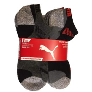 Puma Men's No show Sport Socks, Moisture Control, Arch Support (8 Pair)