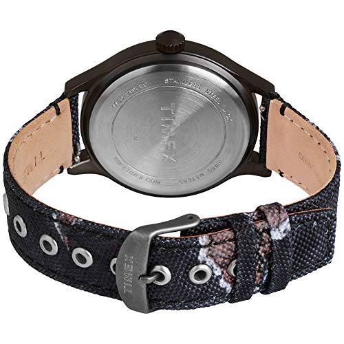 Timex x Mossy Oak Men's Expedition Scout 43mm Watch – Eclipse Camo Fabric & Leather Strap