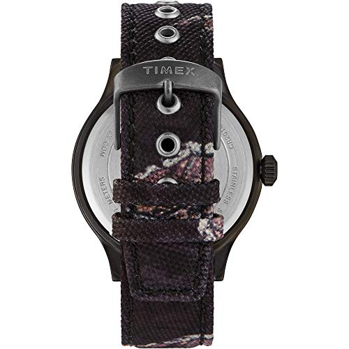 Timex x Mossy Oak Men's Expedition Scout 43mm Watch – Eclipse Camo Fabric & Leather Strap