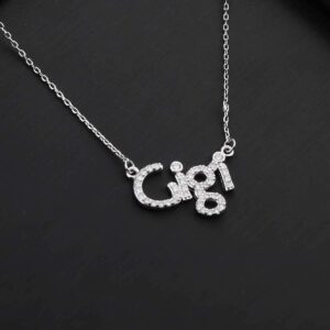 ENSIANTH Gigi Necklace Grandma Jewelry Mother's Day Gift Gigi Letter Necklace Nana Mimi Gigi Gift Family Jewelry (Gigi necklace SC)