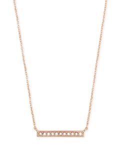 kendra scott addison pendant necklace for women, fashion jewelry, 14k rose gold-plated