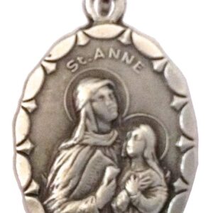 SAINT ANNE (MOTHER OF THE MOST HOLY VIRGIN MARY) OVAL SHAPE MEDAL - 100% MADE IN ITALY