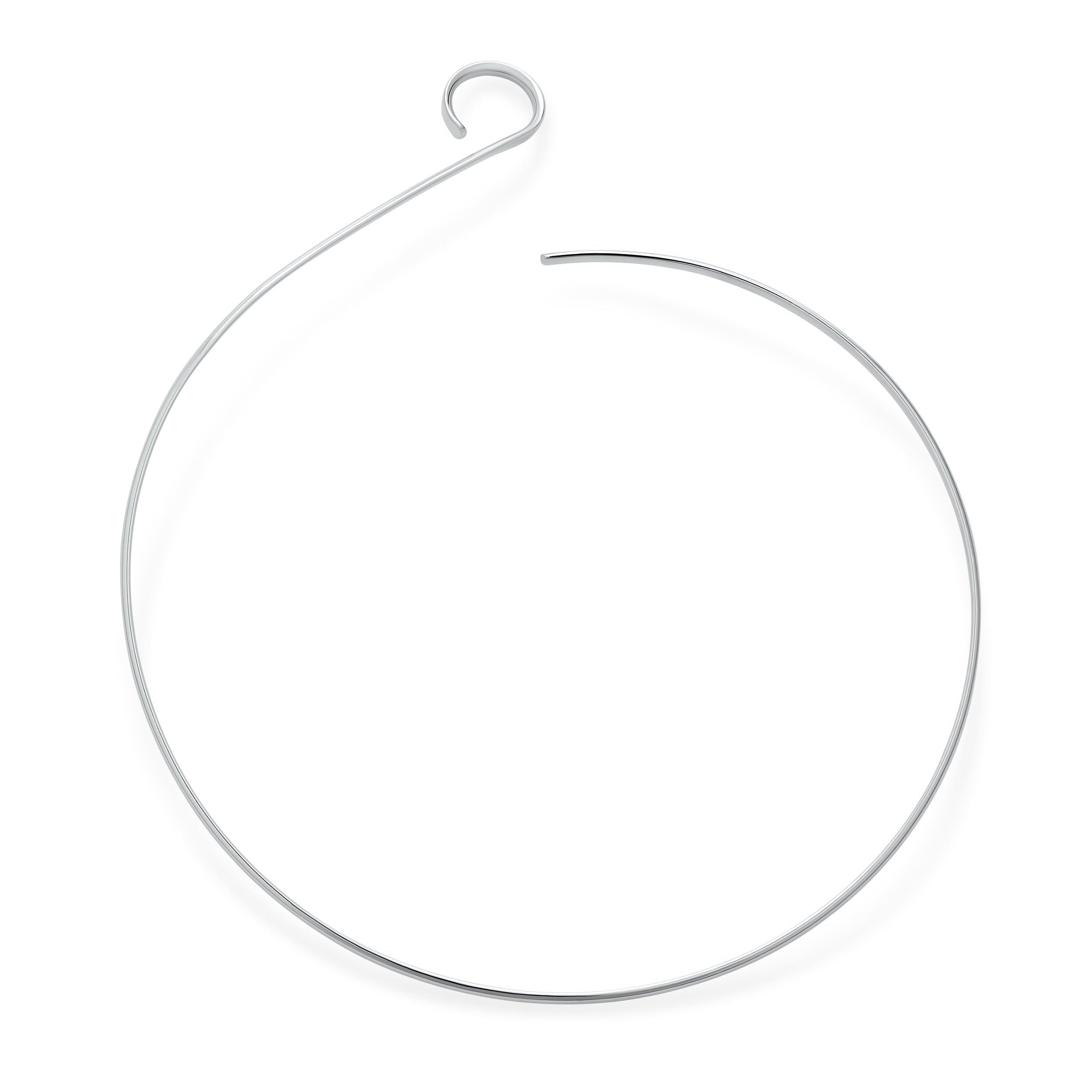 Simple Fine Modern Choker V Swirl Ball Shape Geometric Collar Statement Necklace For Women .925 Silver Sterling