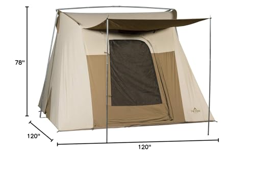 TETON Sports Mesa 10 Canvas Tent; 6 Person Family Camping Tent, Room with a View