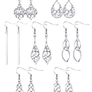 7 Pairs Celtic Knot Dangle Earrings Knot Silver Earrings Teardrop Hoop Earring