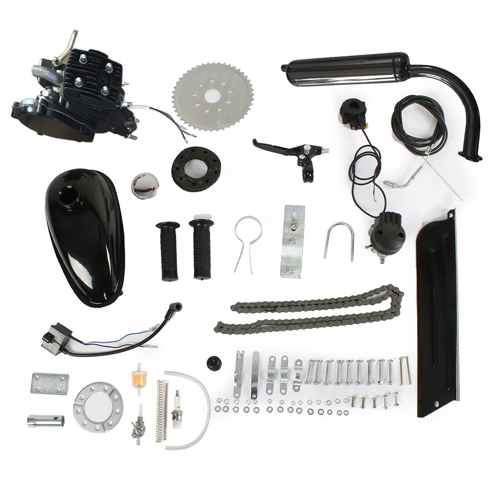 PEXMOR 50cc Bicycle Engine Bike Motor Kit, 2 Stroke Gas Motorized Bike Conversion Kit , Gasoline Petrol Bicycle Motor Refit Full Set for 26-28" Bikes with V-Frame,Super Fuel-efficient