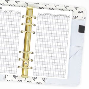 Personal Habit Tracker Planner Insert Refill, 3.74 x 6.73 inches, Pre-Punched for 6-Rings to Fit Filofax, LV MM, Kikki K and Other Binders, 24 Sheets Per Pack