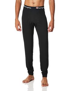 champion men's athletics base layer bottom, new ebony, medium