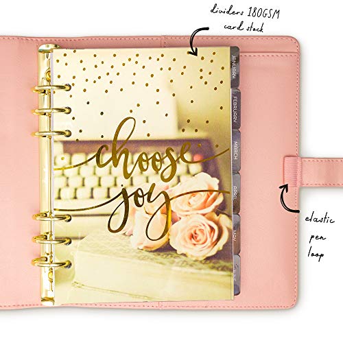 Pukka Pad, Carpe Diem, Work, Goal, Planner with Weekly, Monthly, Undated Inserts, A5 8 X 9.5 X 1.6 Inches, Blush