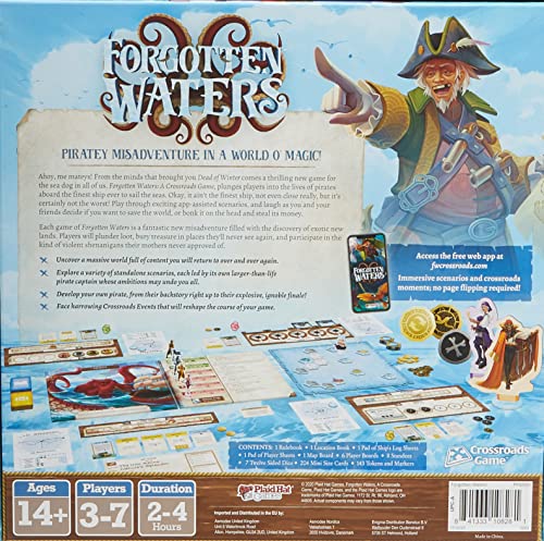 Forgotten Waters Board Game - Embark on a Hilarious Pirate Adventure in a World of High Seas Hijinks! Cooperative Strategy Game, Ages 14+, 3-7 Players, 2-4 Hour Playtime, Made by Plaid Hat Games