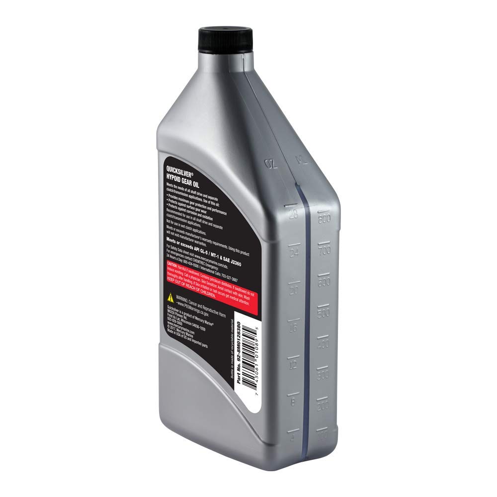 Quicksilver 8M0128380 80W-90 Motorcycle Hypoid Gear Oil – 1 Qt.