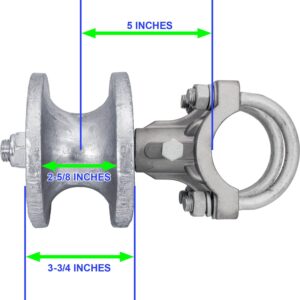 Cantilevered Gate Rollers, Cantilevered Rollers, Rolling Cantilever, Slide Gate Roller Hardware, for 3" Post, 2-3/8" Chain Link Fence Gate Frame - SET of 4