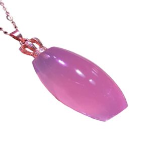 muko gemstone genuine natural rose quartz pink crystal barrel women pendant 34x19mm aaaaa