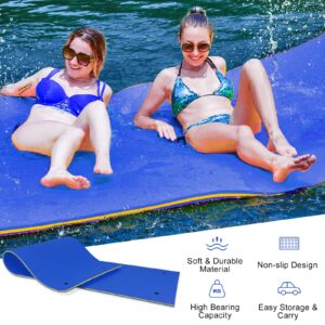 GLACER Floating Water Mat, Floating Water Pad, Tear-Resistant XPE Foam, 18’ x 6’ Large Float Pad, Large Swim Mat, Roll-up Pool Float Mat for Relaxing and Recreation, for Beach, Lake, Pool (Blue)