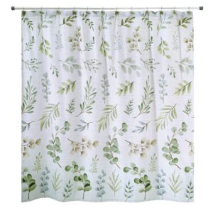 Avanti Linens - Fabric Shower Curtain, Botanical Inspired Bathroom Decor (Ombre Leaves Collection, 72")