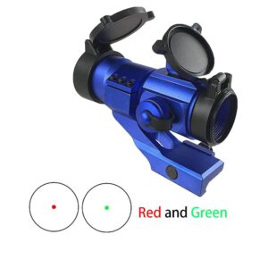 Ahlmanstr Micro Rifle Scope 1x30 35mm Green and Red Dot Sight with Cantilever Mount for Hunting Aluminum 6063 Reflex Optic Sight Blue Color