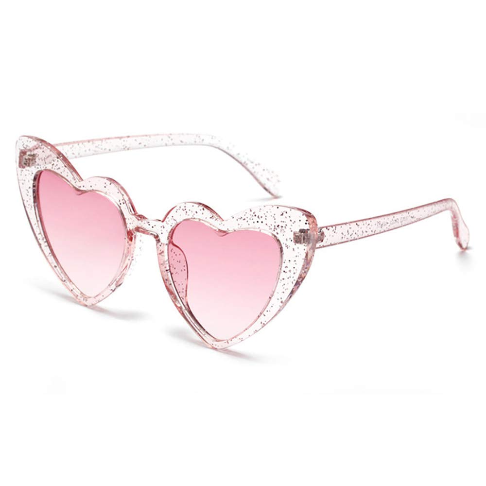 Dollger Heart Shaped Sunglasses For Women Vintage Festival Glitter stylish Love PINK heart Glasses for party Rave Funny Halloween