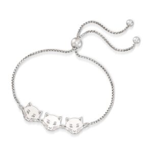 Ross-Simons Italian Sterling Silver Cat Trio Bolo Bracelet