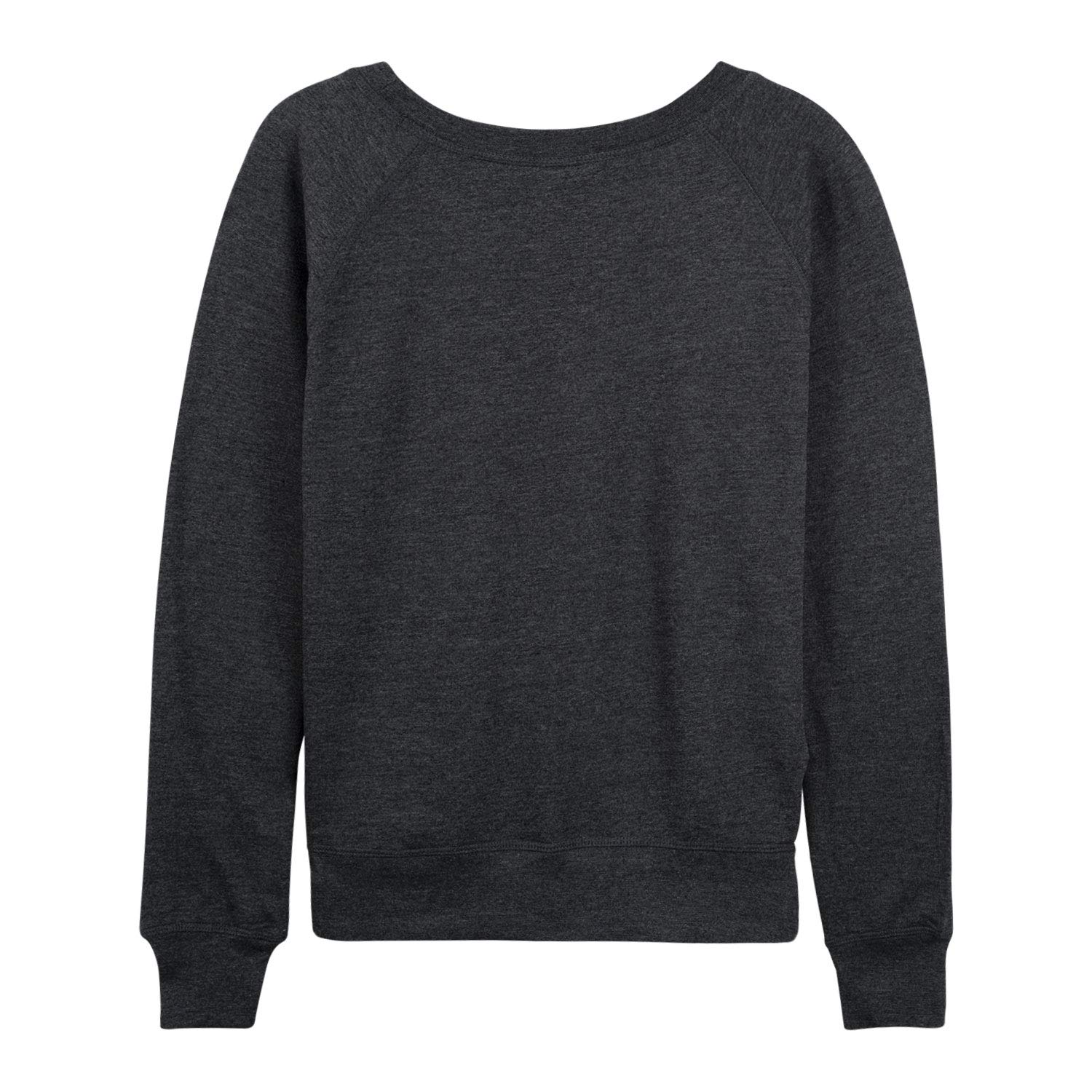 Instant Message - Music Notes - Ladies French Terry Pullover - Size Small Heather Charcoal