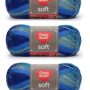 Red Heart Bulk Buy Soft Yarn (3-Pack) Seaglass E728-9983