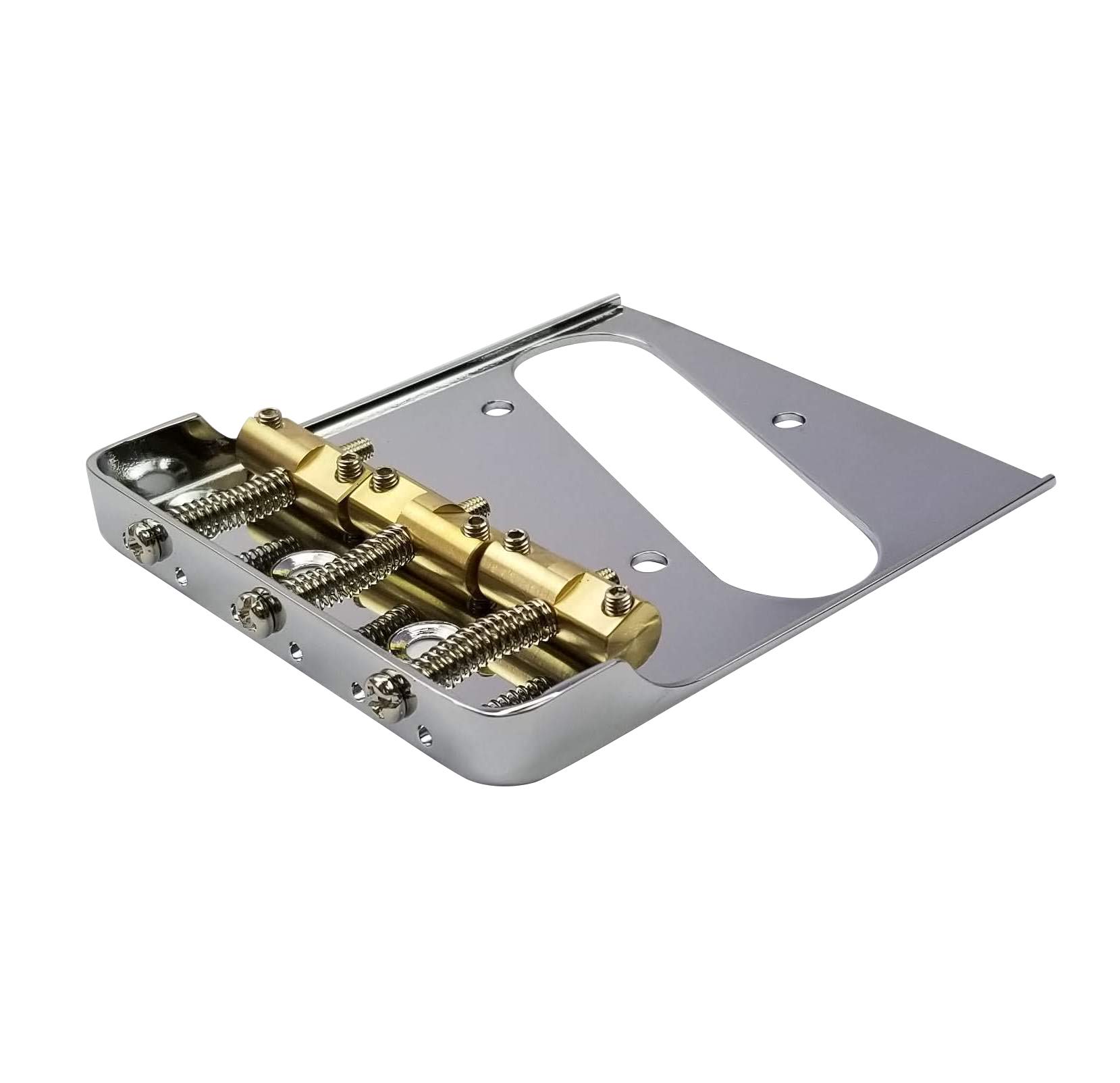 Telecaster Chrome Bridge w/Compensated Brass Saddles & Cut-Down Sides for Fender Tele Guitar