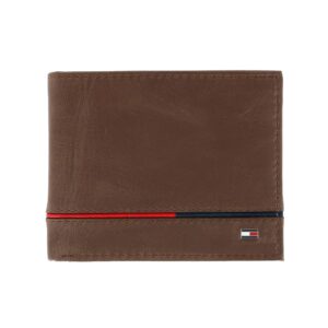 tommy hilfiger men rfid wallet, brown, one size