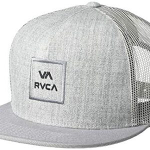 RVCA Men's Adjustable Snapback Mesh Trucker Hat, Grey, ONE Size