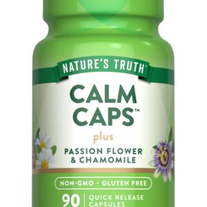 Nature's Truth Calm Caps | 90 Capsules | with Passion Flower and Chamomile | Non-GMO, Gluten Free Supplement