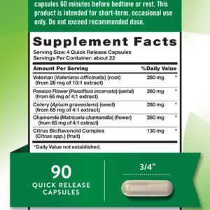 Nature's Truth Calm Caps | 90 Capsules | with Passion Flower and Chamomile | Non-GMO, Gluten Free Supplement