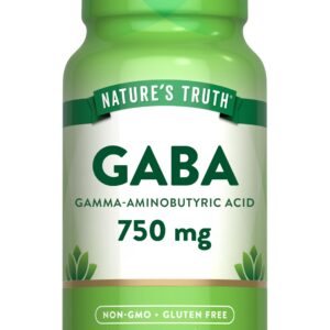 Nature's Truth GABA 750mg | 60 Capsules | Gamma Aminobutyric Acid Supplement | Non-GMO & Gluten Free Supplement