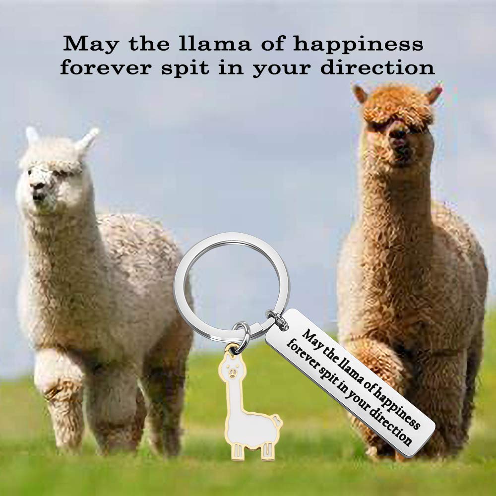 TGBJE Alpaca Gifts Llama Lover Gift Llama Gifts May The Llama Of Happiness Forever Spit In Your Direction (Llama Keychain)