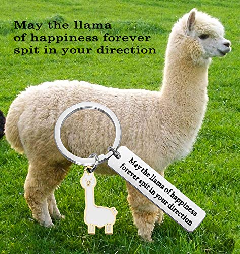 TGBJE Alpaca Gifts Llama Lover Gift Llama Gifts May The Llama Of Happiness Forever Spit In Your Direction (Llama Keychain)