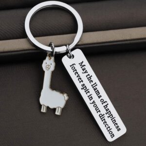 TGBJE Alpaca Gifts Llama Lover Gift Llama Gifts May The Llama Of Happiness Forever Spit In Your Direction (Llama Keychain)