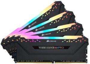 corsair vengeance rgb pro 64gb (4x16gb) ddr4 3200 (pc4-25600) c16 desktop memory – black