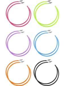 hicarer 6 pairs neon hoops earrings women color hoop earrings large drop earrings 80s retro party accessory for female gifts