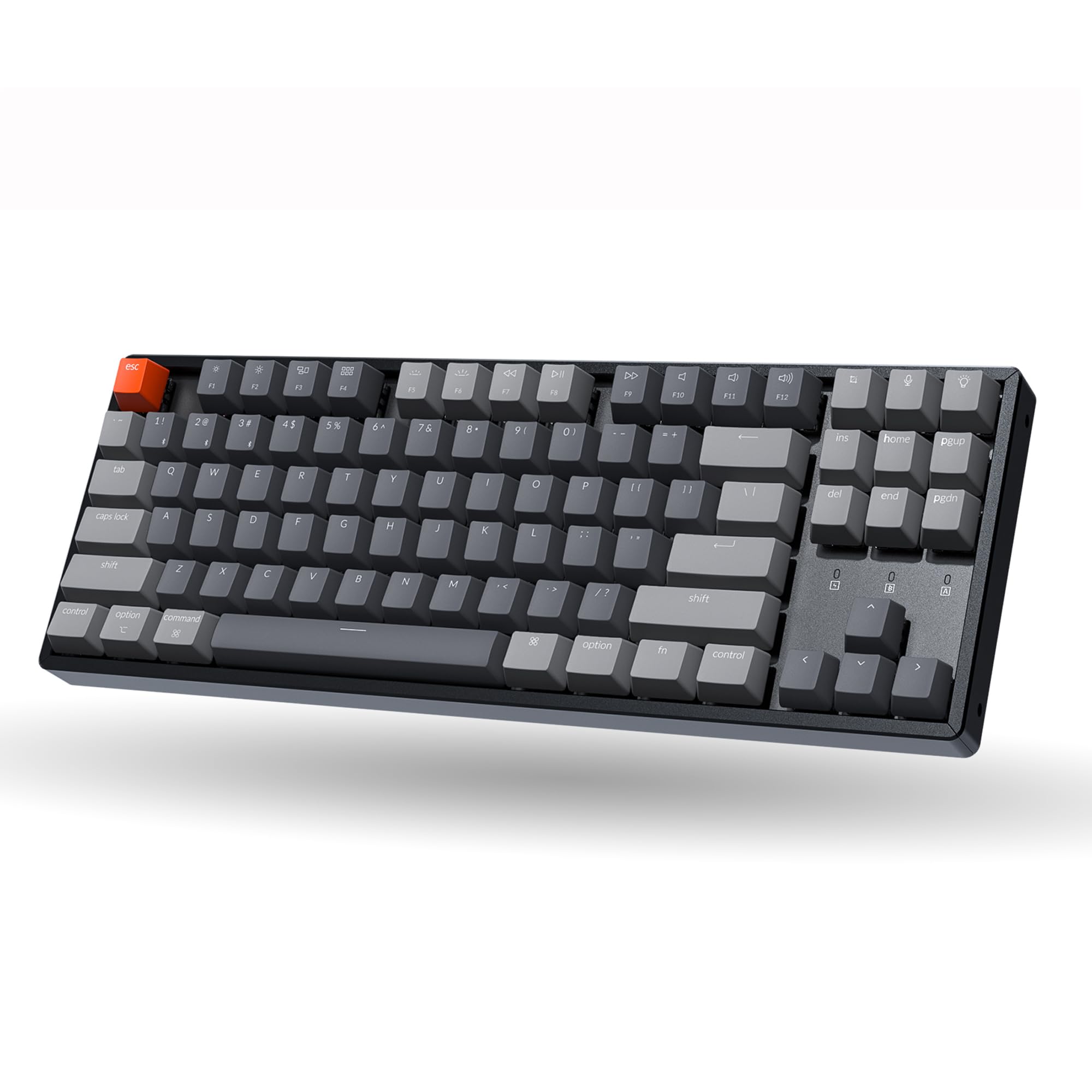 Keychron K8 87 Keys Wireless Mechanical Keyboard, 80% Layout Bluetooth TKL Tenkeyless RGB Backlight with Gateron G Pro Brown Switch Aluminum Frame USB-C Wired Gaming Keyboard for Mac Windows