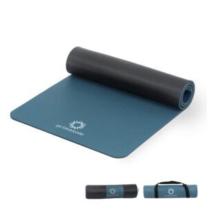 primasole yoga mat eco-friendly material 1/2"(10mm) non-slip yoga pilates fitness at home & gym twin color jango green/black pss91nh075a