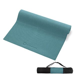 primasole yoga mat with carry strap for yoga pilates fitness and floor workout at home and gym 1/4 thick (jango green color) pss91nh004a