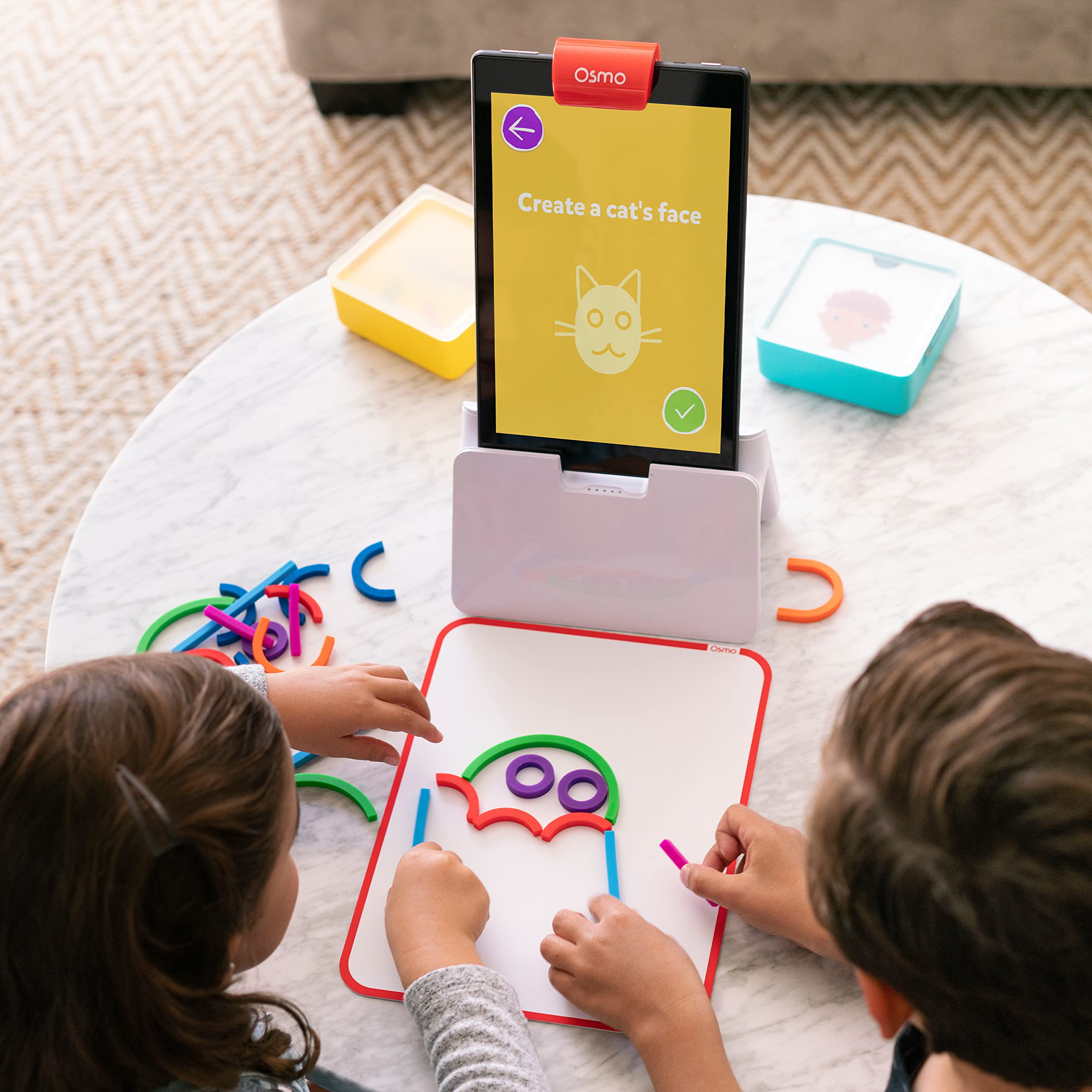 Osmo-Little Genius Starter Kit for Fire Tablet-4 Educational Learning Games-Preschool Ages 3-5-Phonics,Problem Solving & Creativity-STEM Toy Gifts,Kids(Osmo Fire Tablet Base Included)