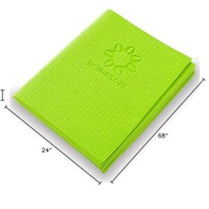 Primasole Folding Travel Yoga Mat Foldable light weight Easy to carry to Workout Fitness Class Beach Park Travel Picnics 4mm thick Lime Green Color PSS91NH028A