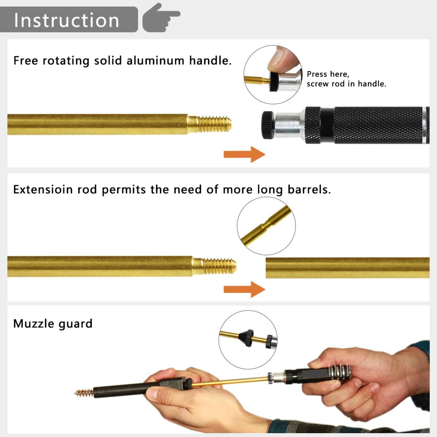 Handgun/Pistol Cleaning Kit for 9mm/.357cal.40cal.45cal,Gun Cleaning kit