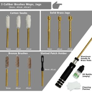 Handgun/Pistol Cleaning Kit for 9mm/.357cal.40cal.45cal,Gun Cleaning kit