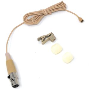 J&P Beige Lavalier Lapel Mic w/ 3-pin Mini XLR for GTD Audio G-787, G-733, G-622