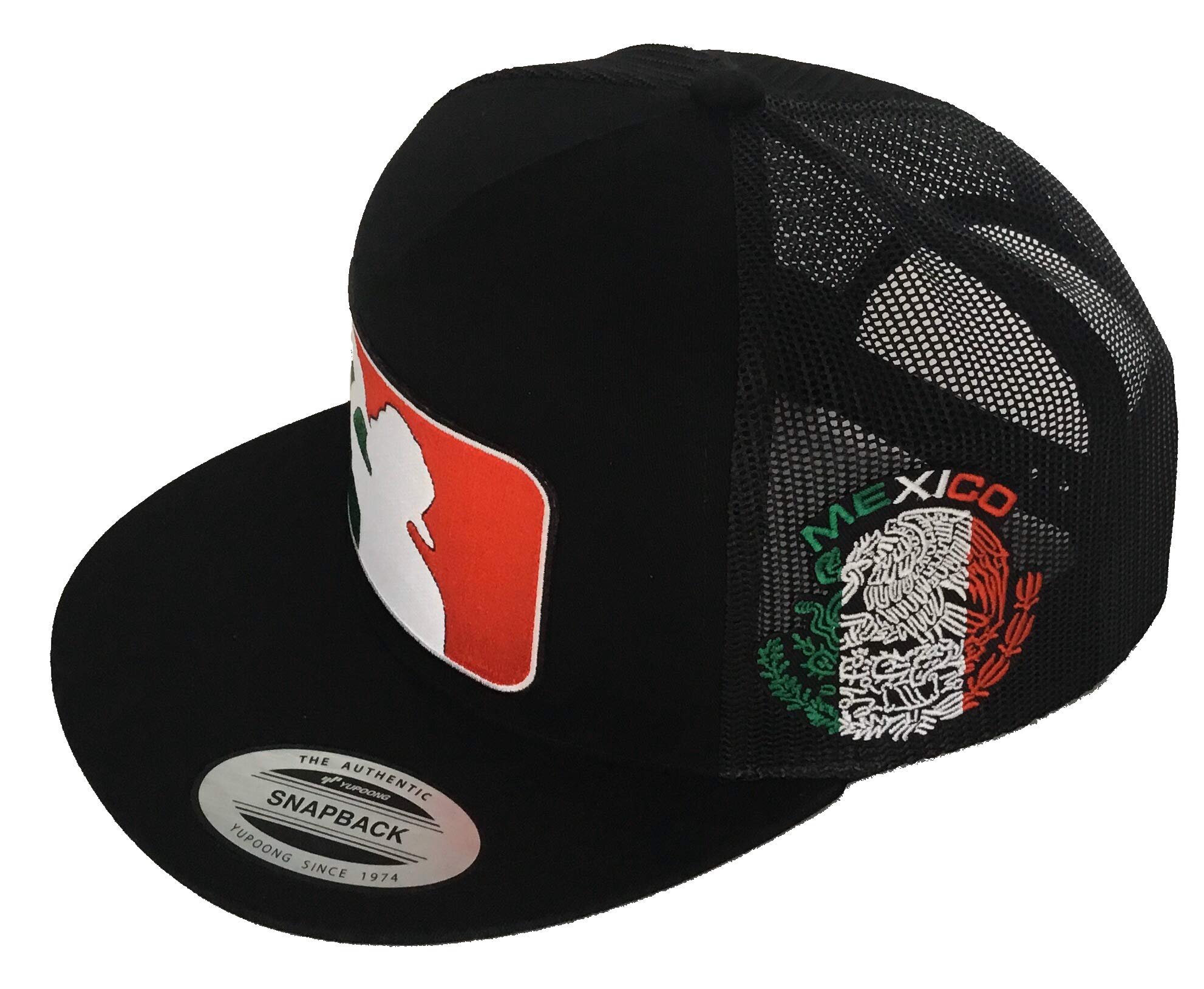 El Borracho de Mexico 3 Colores a lado 2 Logos hat Black mesh