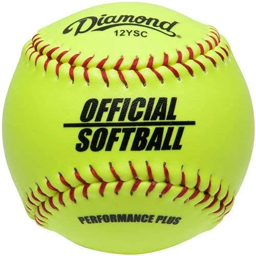 Diamond Sports 6-Gallon Black Ball Bucket with 18 12YSC 12-inch Yellow Softballs