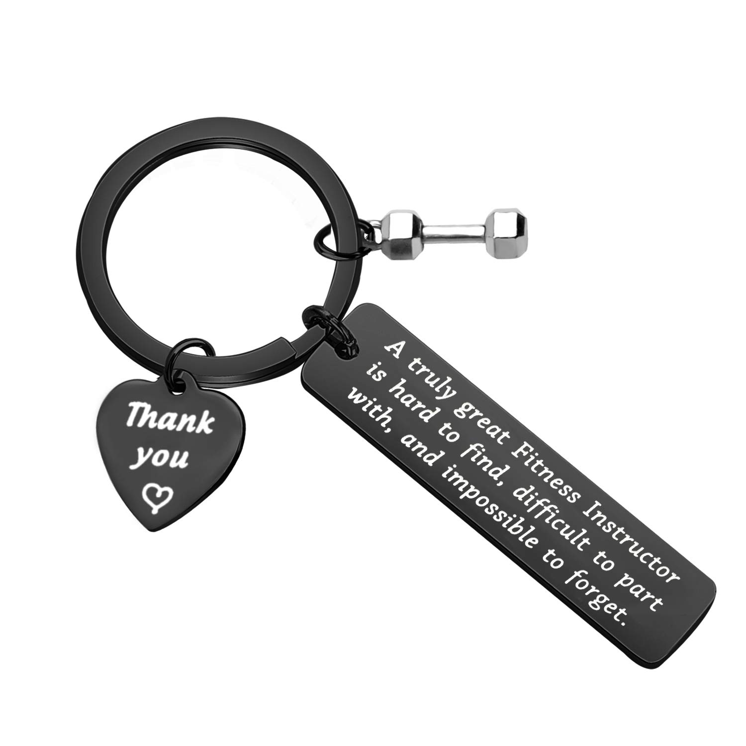 ENSIANTH Fitness Instructor Gift A Truly Great Fitness Instructor is Hard to Find Keychain Personal Trainer Gift Instructor Thank You Gift (Truly Fitness Black-K)